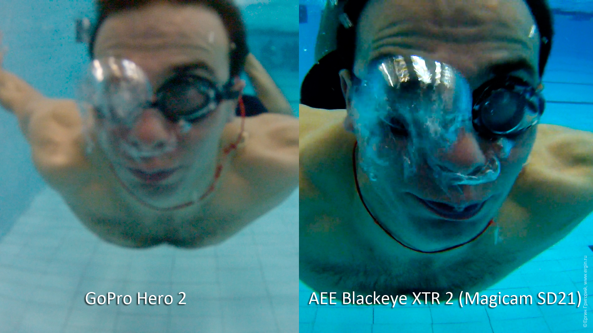 AEE Blackeye XTR 2 (AEE Magicam SD21) против GoPro Hero 2: съемка под водой вплотную