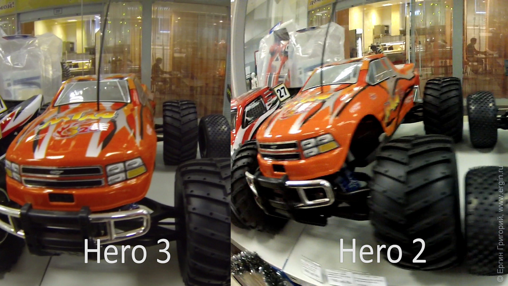 Сравнительный тест GoPro Hero 2 и Hero 3 движение на скорости, смазывание