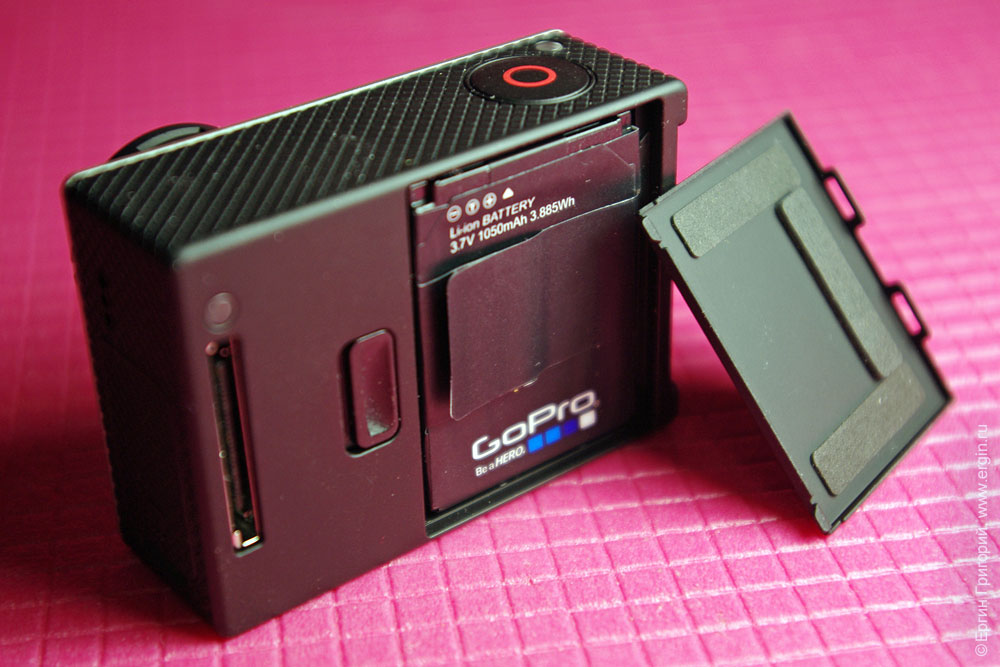 GoPro Hero 3 аккумулятор вставлен хлипкая крышка аккумуляторного отсека