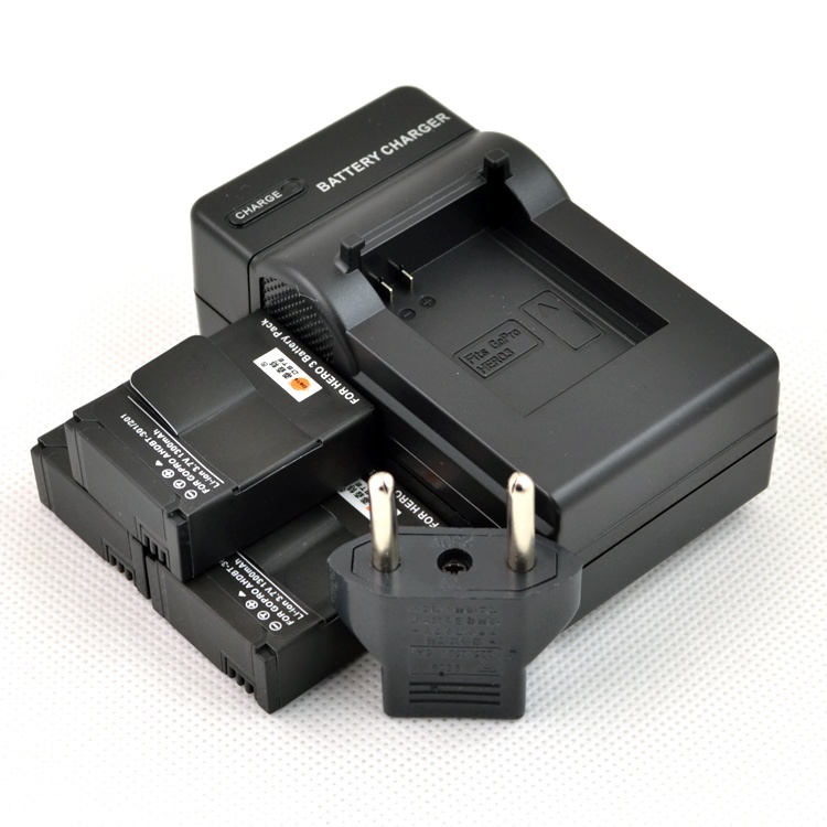 3 аккумулятора батареи для GoPro Hero 3 и зарядное устройство