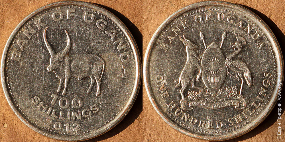 Деньги Уганды монета в 100 шиллингов