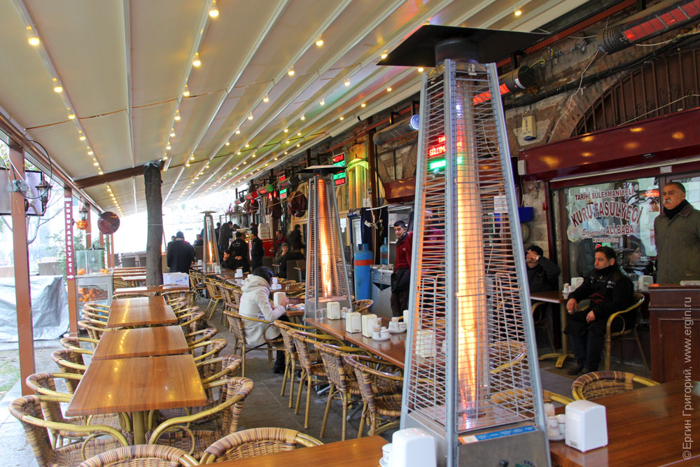 Кафе с живым огнем Стамбул