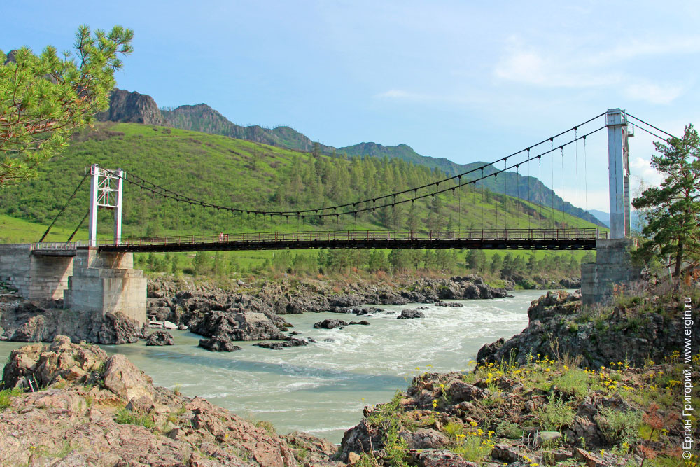 Мост над порогом Пни Алтай Катунь