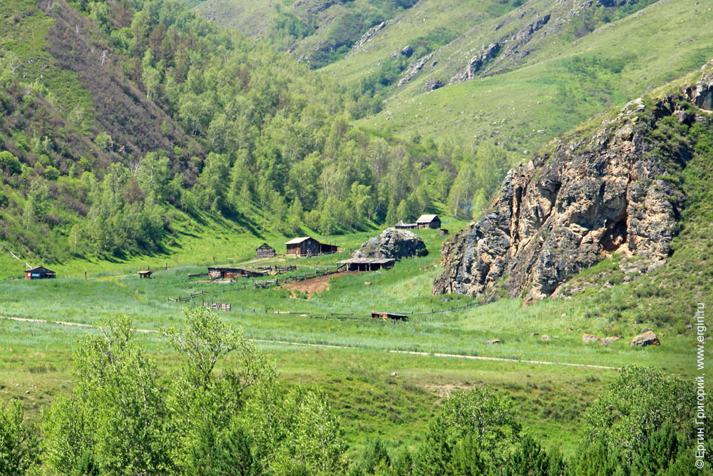 Алтайское селение в горах