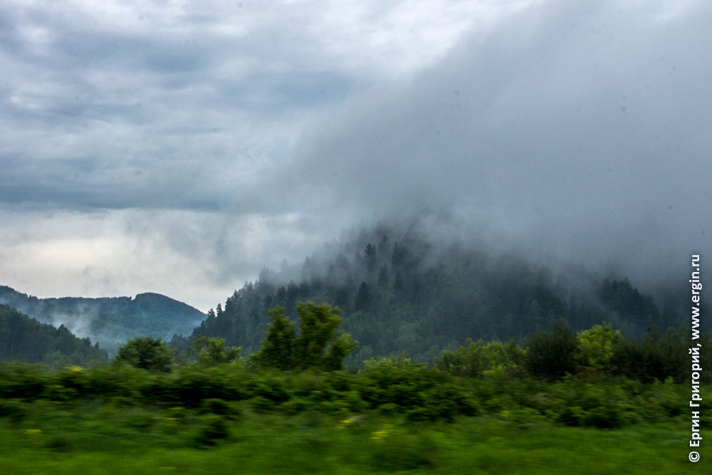 дождливый день на Алтае низкие облака