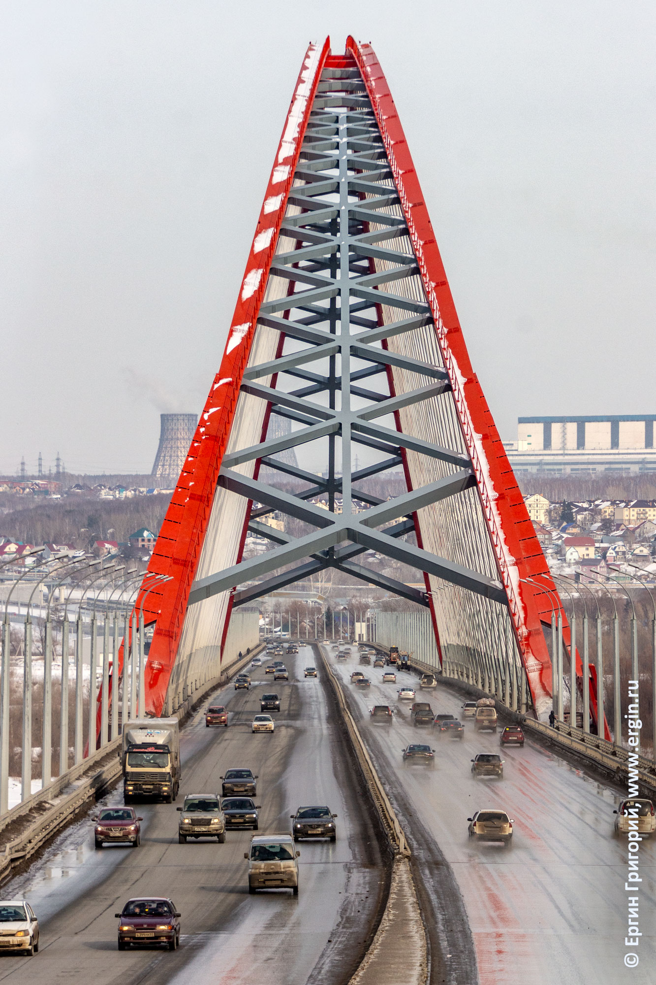 Новосибирск Бугринский мост дорога машины