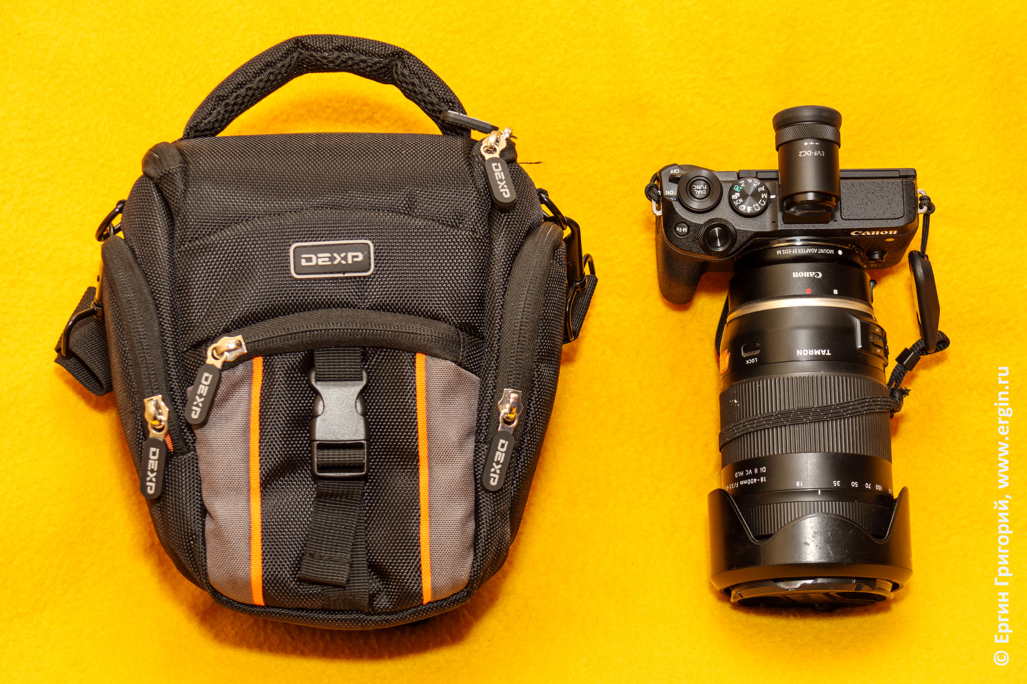Сумка DEXP-DVr005NB для фотоаппаратов Canon EOS M50 и Canon EOS M6 Mark2 с большими объективами