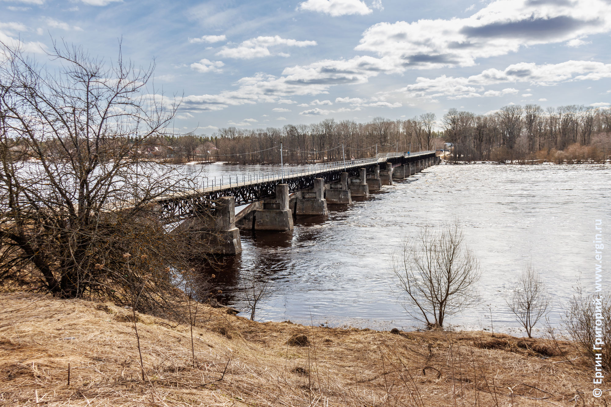 Весна на реке Луге, мост