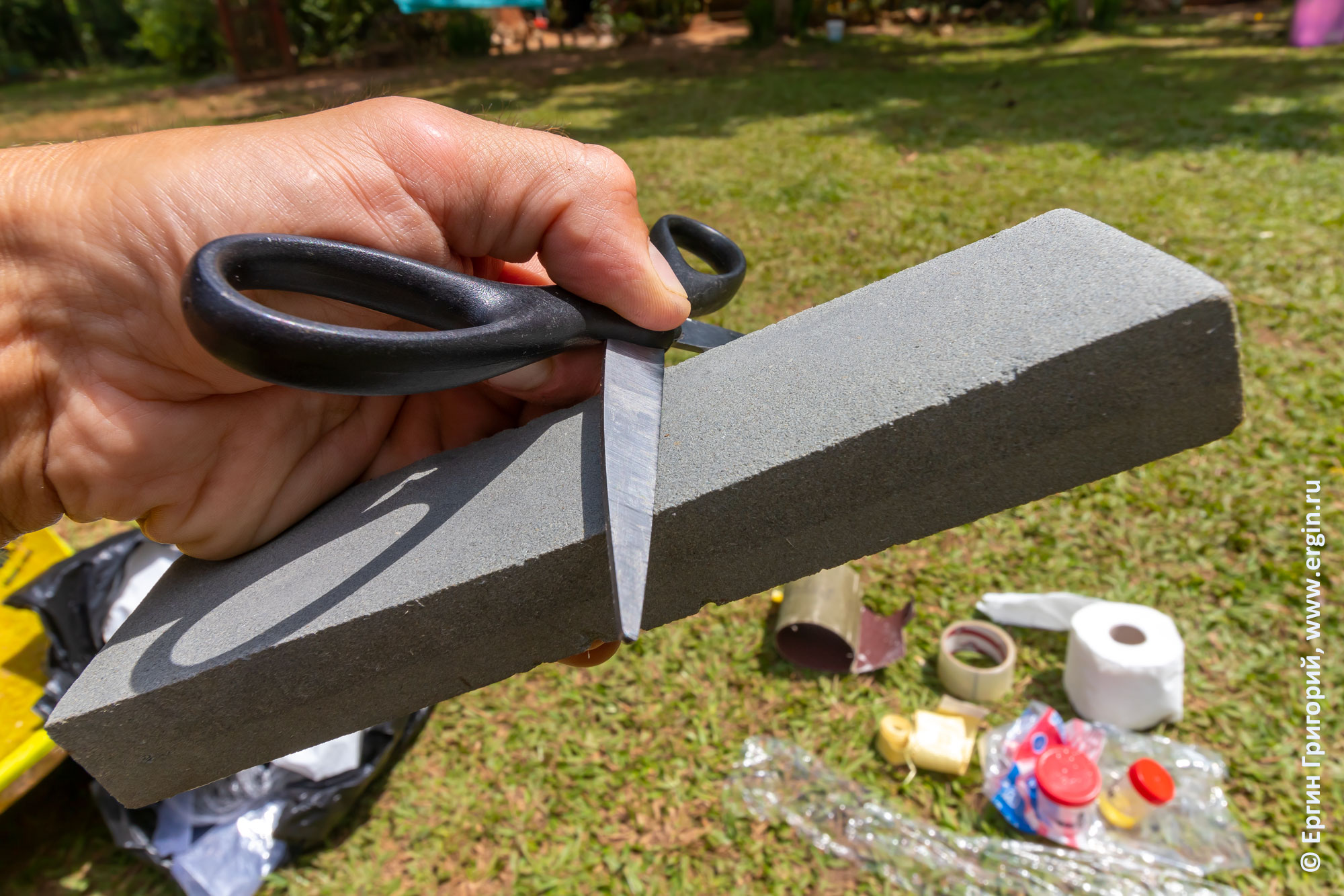Заточка ножниц для резки кевларовой ленты